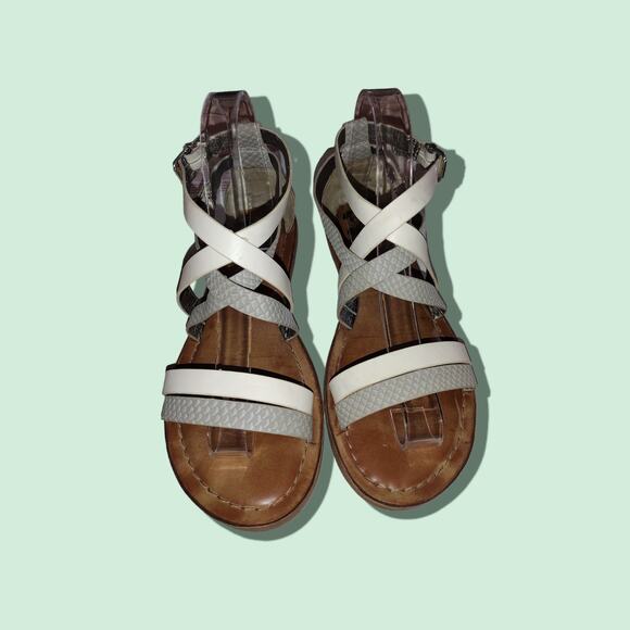 Circus by Sam Edelman Gray and White strappy Gladiator style sandals size 7.5 - Picture 2 of 6